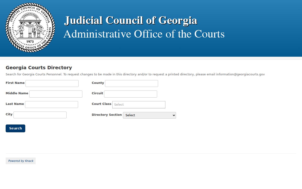 Municipal court directory for routing Evans County active warrant records