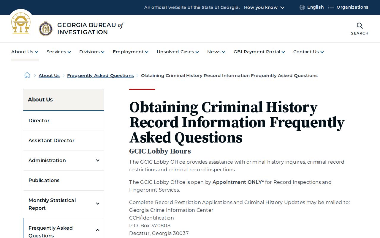 GBI record-system guidance distinct from Evans County bench warrant records