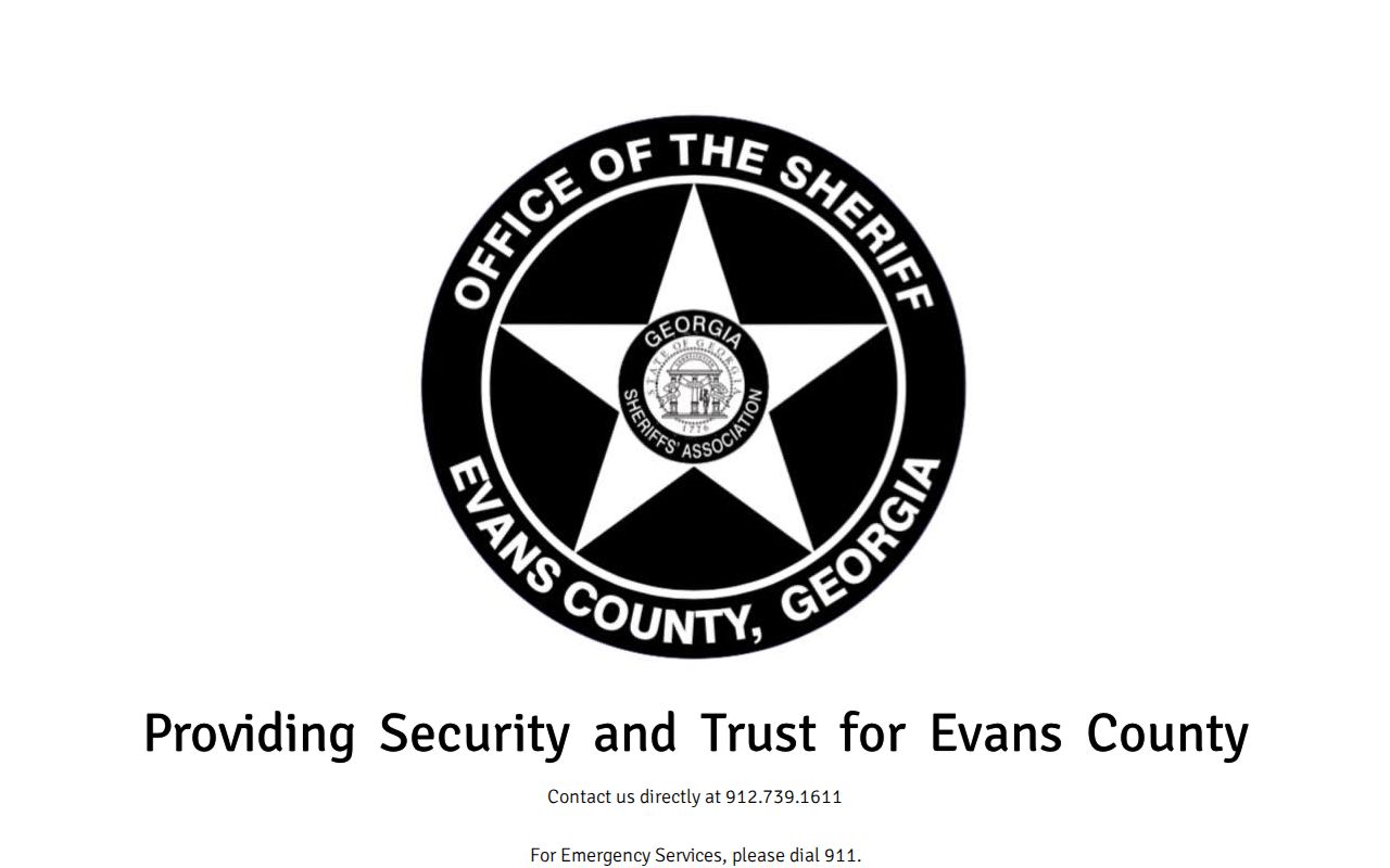 Evans County warrant records sheriff contact page